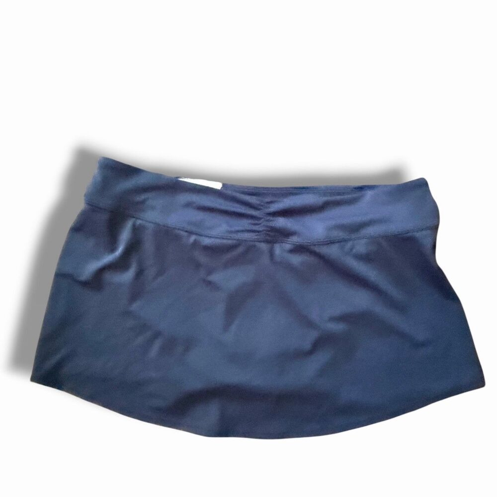 NEW Athleta High Neck Bra Cup Loop Tankini Top 40D/DD Navy Blue Skirt Swimsuit - Picture 16 of 16